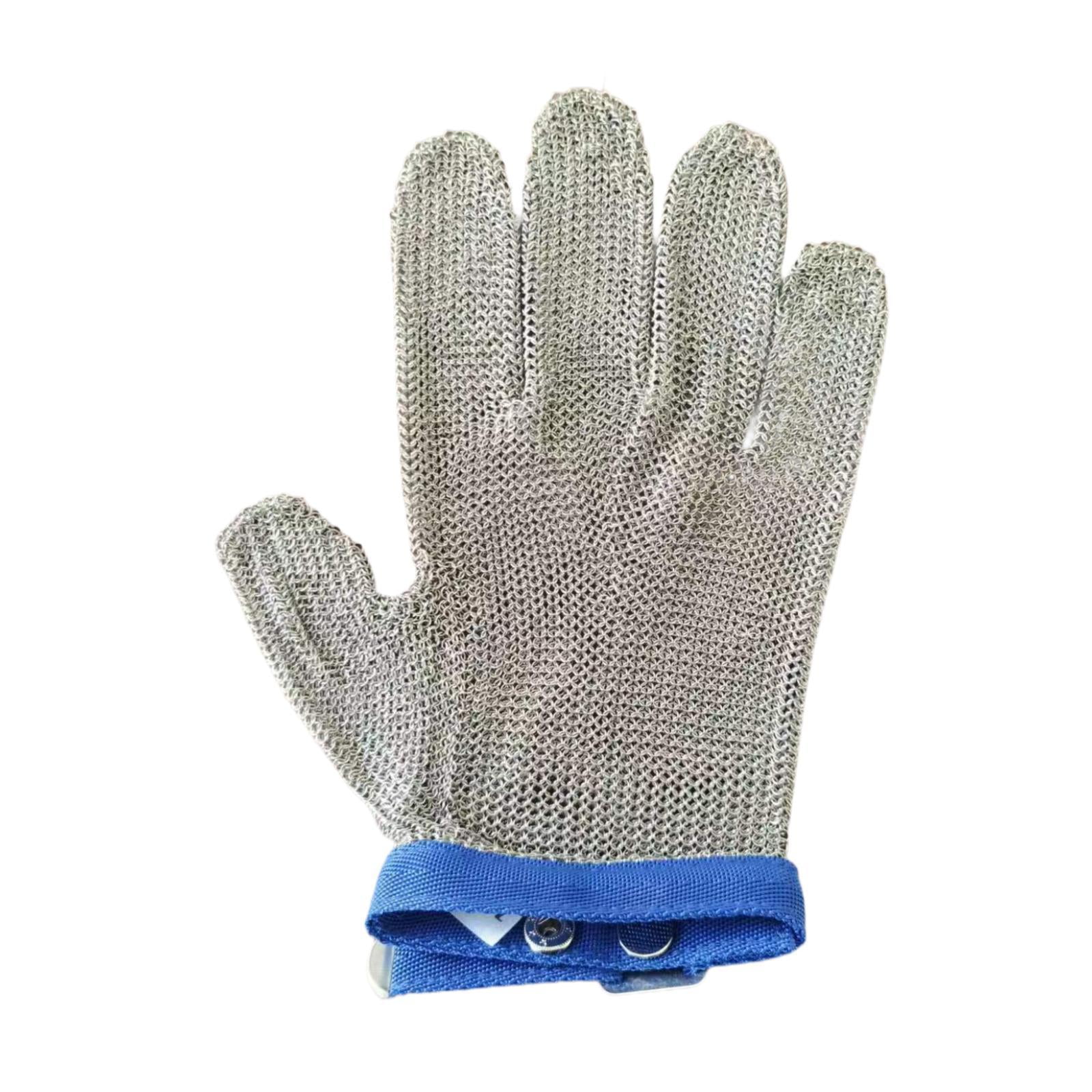 Magideal - Guante De Acero Inoxidable Resistente A Cortes Guante De Trabajo Para Trabajos De Construcción Guante Protector De Manos Versátil Guante De Carnicero L