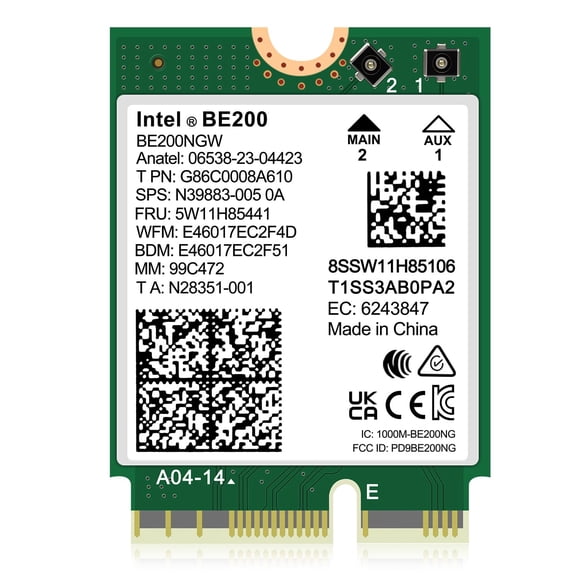 Tarjeta inalámbrica GigaPlus WiFi 7 Intel BE200NGW 5800Mbps