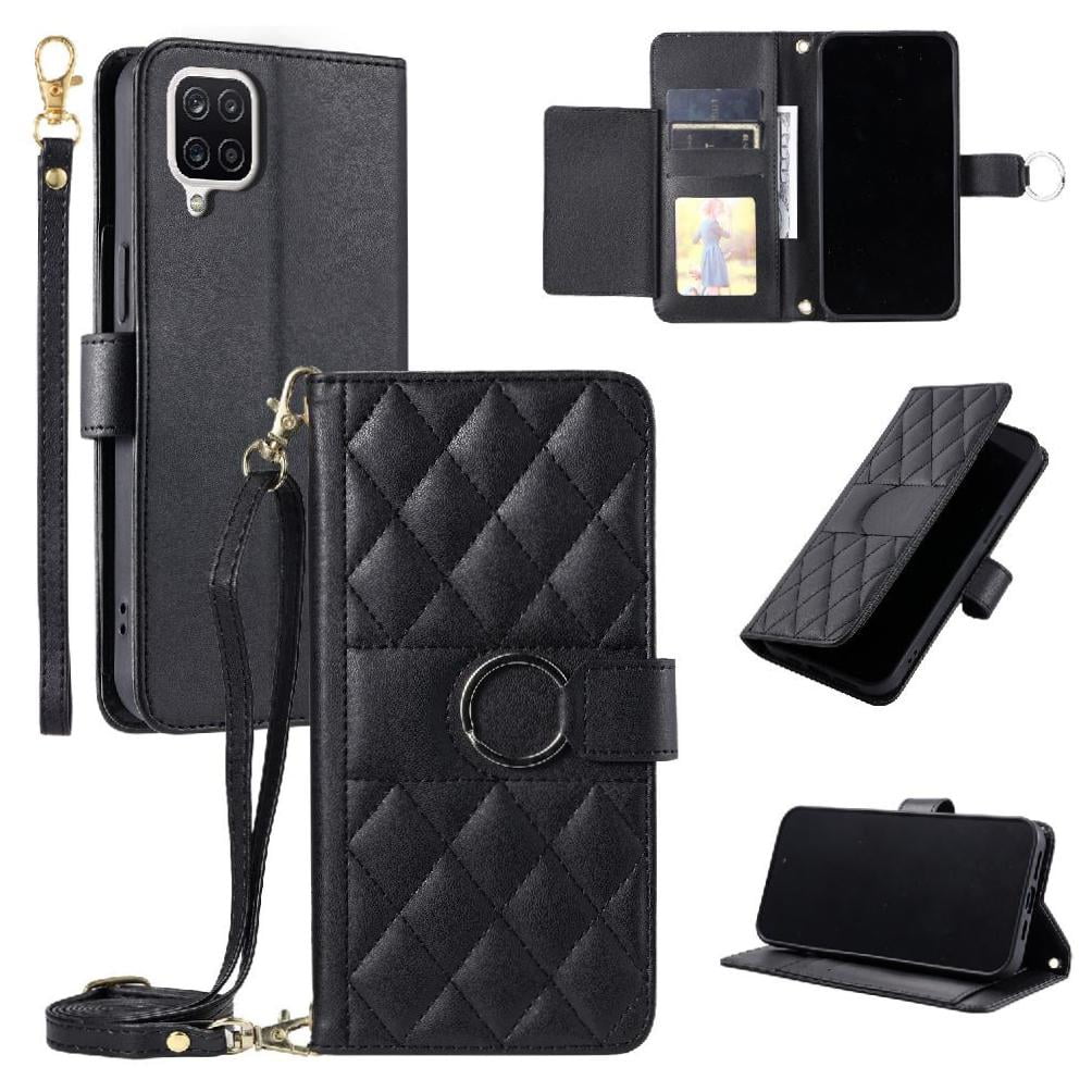 Funda Tipo Billetera Foxdock Para Samsung Galaxy A12 – Tapa Abatible Con Correa Para Mujer