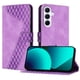 thumbnail image 1 of Funda tipo cartera para Samsung Galaxy A16 4G/5G con tarjetero, bolsillo para billetes, soporte, cierre magnético y correa para la muñeca, funda tipo folio con textura geométrica morado, 1 of 5