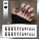 thumbnail image 1 of 24pcs Heart Design Press On Nails with Rhinestones - Long Coffin Fake Nails for Women, Girls, and Men - Full Glue On Acrylic Artificial Nails for Manicure Art Decorations, 1 of 3