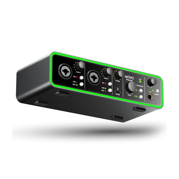 Interfaz de audio Movo Phantom de doble canal USB/USB-C
