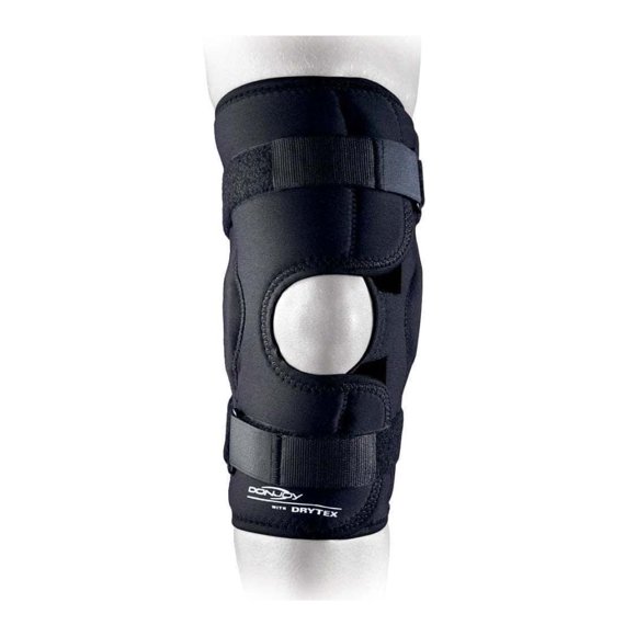 Rodillera DonJoy Deluxe con bisagras, poplítea abierta, tamaño mediano