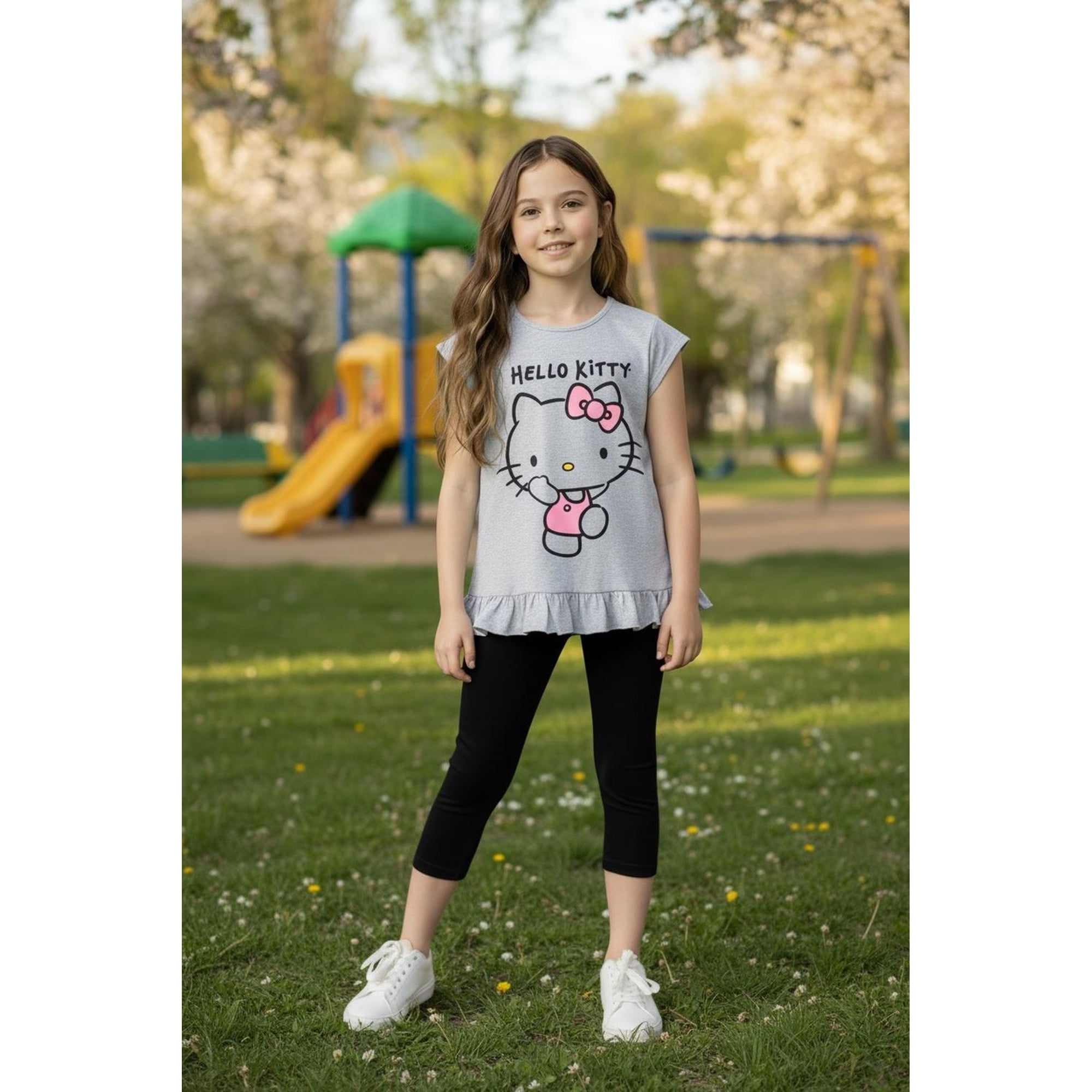 Conjunto Niña Hello Kitty Gris 6