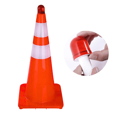 Linea Sport - Cono Tráfico Y Seguridad 70 Cm 2 Cintas Con Luz Led