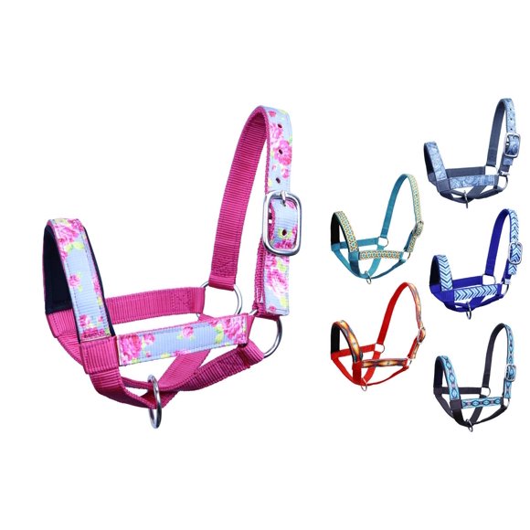 Cinturón de cabeza para vacas Paris Tack M/L de nailon doble capa estampado