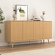 thumbnail image 2 of Sideboard Buffet Cabinet with Storage, Long Sideboard Storage Cabinet with 4 Doors, Wood Credenza Console Coffee Bar Cabinets with Adjustable Shelves for Living Room Kitchen Dining Room Natural, 2 of 3