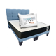 thumbnail image 1 of Cama Dos Plazas con Colchon + Pack de Almohadas Tapizado en Lino Azul Claro, 1 of 6