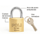 thumbnail image 3 of Candado Alta Seguridad Poli Bronce P/160 60mm INT/EXT, 3 of 3