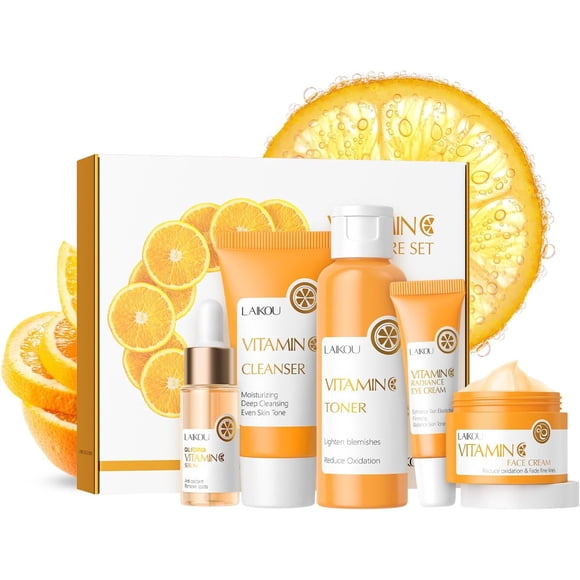 Set Cuidado Facial LAIKOU Vitamina C Limpiador Tónico Sérum