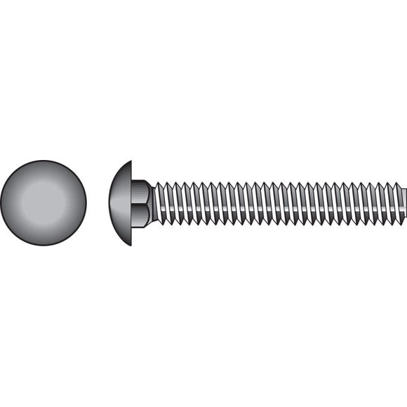 Carriage Bolt Hillman de acero galvanizado, 1,27 cm x 3,81 cm de largo, 50 unidades