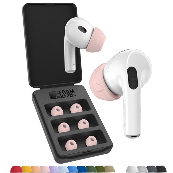 Almohadillas viscoelásticas de espuma viscoelástica ultra premium de Foam Masters para AirPods Pro de primera y segunda generación, 3 pares