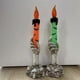 thumbnail image 1 of 2pcs Halloween Skull Candle Holder, LED Light Skeleton Ghost Hand, Flameless Candle Lamp, Party Bar Decoration, Decor With Button Battery, 1 of 4
