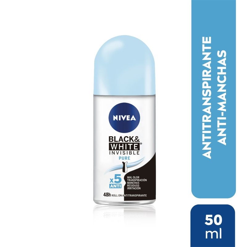 Nivea - Desodorante Mujer Roll On Invisible For Black & White Clear Frasco