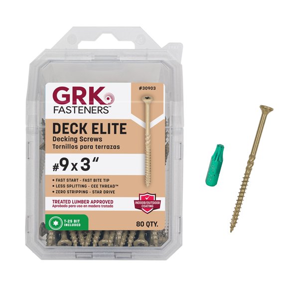 Tornillos ITW Brands GRK 30903 #9 x 7,5 cm Deck Elite 80 quilates