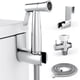 thumbnail image 1 of Rociador de bidé para inodoro con presión de agua ajustable, kit de rociador de bidé de mano, juego de rociador de bidé para inodoro fácil de instalar, bidé de mano de acero inoxidable, rociador para, 1 of 7