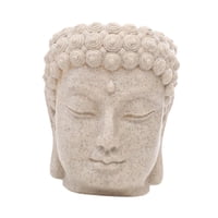 Magideal - Buda Figura De La Cabeza De La Cabeza Flower Planta Resina Resina Ornamento De Escritorio Sembradora Para Patio Desk Stanfa Interior Decoración Del Estilo B