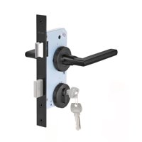 Stark Design - Cerradura De Embutir Puertas De Oficinas, Cocina – Patio. Cilindro Ambos Lados. Manillas Ambos Lados, Modelo: Maite. (Negro Mate). Sku: Sde200-Bl.Kit.Maite