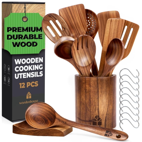 Juego de utensilios de cocina Woodenhouse Woodenhouse Wooden, madera de teca, 12 piezas