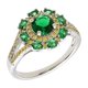 thumbnail image 1 of Anillo ELEGANT CONFETTI París Verde con halo de CZ talla 5, 1 of 4