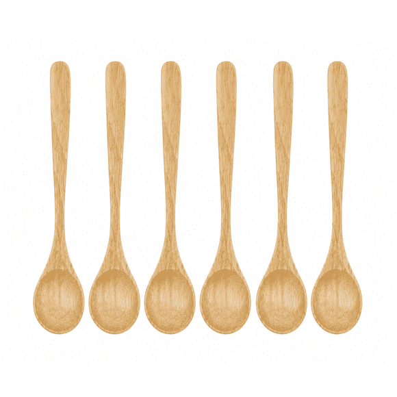 Set de 6 Cucharas de Bambú Multiuso Cocina Hogar 18 cm