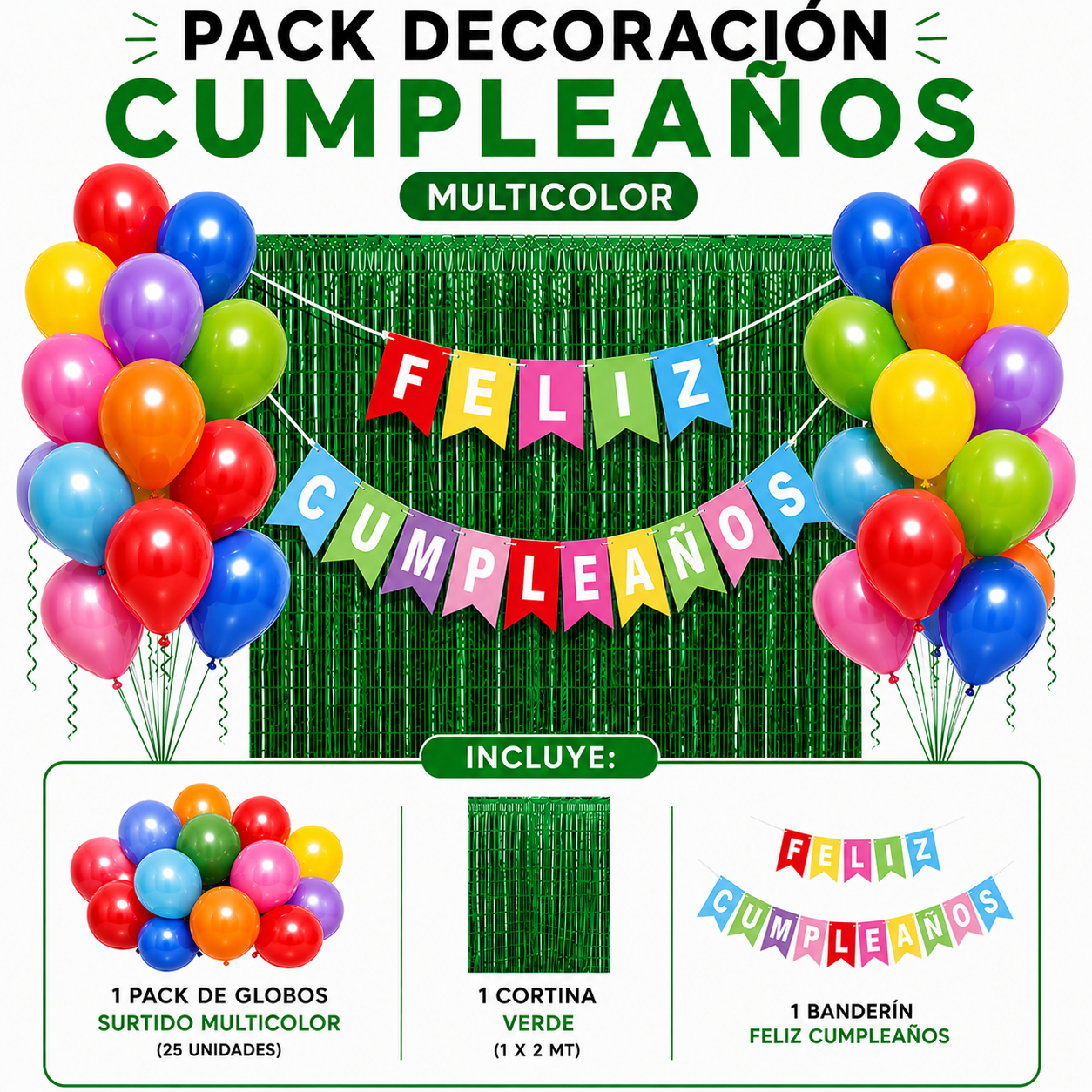Genérico - Pack Decoracion Cotillon Multicolor