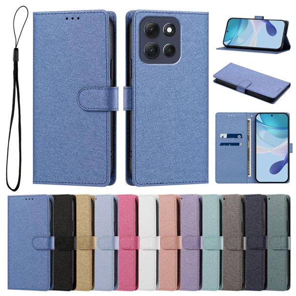 Cartera para Motorola Moto G86 Power con Soporte y Correa, Azul