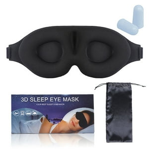 Veatool - Antifaz Para Dormir, Diseño Del Contorno De La Cuenca Del Ojo En 3D, Con Tapones Para Los Oídos Y Bolsa De Viaje, Blackout, Suave Y Cómodo, Apto Para Yoga O Meditación