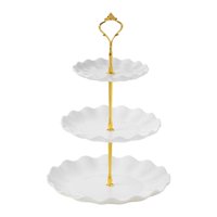 Bothyi - Soporte Para Tartas De 3 Niveles, Bandeja Para Servir Cosméticos, Restaurante, Cupcakes, Plato De Exhibición Blanco