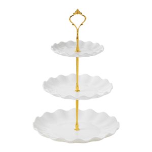 Bothyi - Soporte Para Tartas De 3 Niveles, Bandeja Para Servir Cosméticos, Restaurante, Cupcakes, Plato De Exhibición Blanco