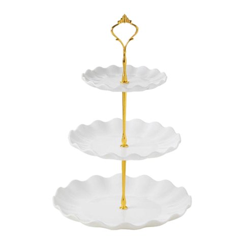 Bothyi - Soporte Para Tartas De 3 Niveles, Bandeja Para Servir Cosméticos, Restaurante, Cupcakes, Plato De Exhibición Blanco