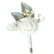 thumbnail image 5 of Hombres PE Rosa Flores Boutonniere Ramilletes De Boda Para Dama De Honor Prom Blanco, 5 of 5