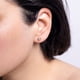 thumbnail image 2 of Aros Mujer Oro Amarillo 18 kts Punto de Luz Circon Blanco, 2 of 3