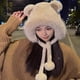 thumbnail image 5 of Gorro de oso, bonito gorro para exteriores con orejas, resistente al viento y cálido., 5 of 5