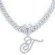 thumbnail image 1 of Stylish Hip Hop Cuban Butterfly Necklace with White Letter Initials, 1 of 5