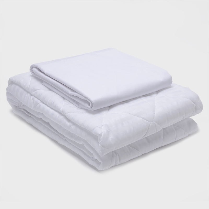 Arthome - Combo Sábana Blanca + Cubrecolchón 2 Plazas