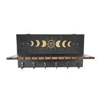 Magideal - Estante Flotante De Madera, Estante De Exhibición De Madera Con Ganchos, Estante De Almacenamiento, Decorativo Bohemio Para Oficina, Baño, Guardería, Estilo A