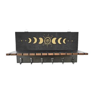 Magideal - Estante Flotante De Madera, Estante De Exhibición De Madera Con Ganchos, Estante De Almacenamiento, Decorativo Bohemio Para Oficina, Baño, Guardería, Estilo A