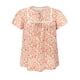thumbnail image 4 of GRACE & GRANDEUR Blusa de Mujer Talla Grande para Escuela Colegio Pascua con Estampado Floral, Detalle de Pliegues, Cuello con Lazo, Mangas con Volantes, Blusas de Vacaciones de Verano 2X Rosa, 4 of 6