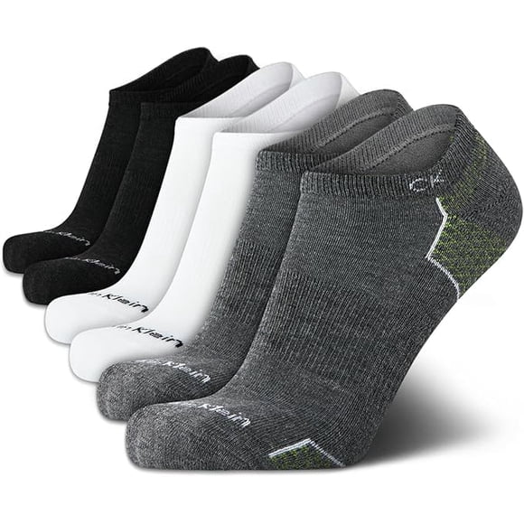 Calcetines Calvin Klein No Show, paquete de 6, suaves y elásticos, para hombre, blanco/gris