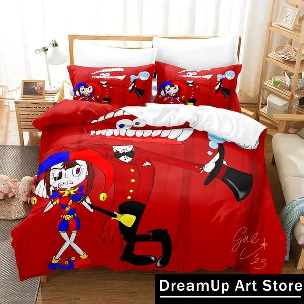Amazing Digital Circus Bedding Set Boys Girls Duvet Cover Pillowcase Bed boys Adult