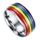 thumbnail image 5 of Anillo De Orgullo LGBT De Arco Iris De Esmalte De Acero Inoxidable De 8 Mm Tama?o De EE. UU. 11 20,7 Mm, 5 of 5