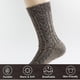 thumbnail image 3 of Calcetines de doble aguja con giro para hombre, calcetines extra grandes de línea paralela, forrados, gruesos y cálidos, de lana de conejo, calcetines casuales de tubo medio., 3 of 5