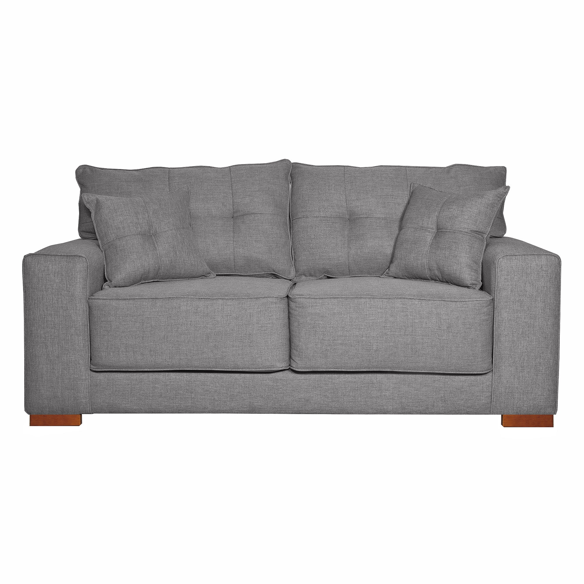 Colbox - Sofa Versa 2 Cuerpos Tela Gris Medio