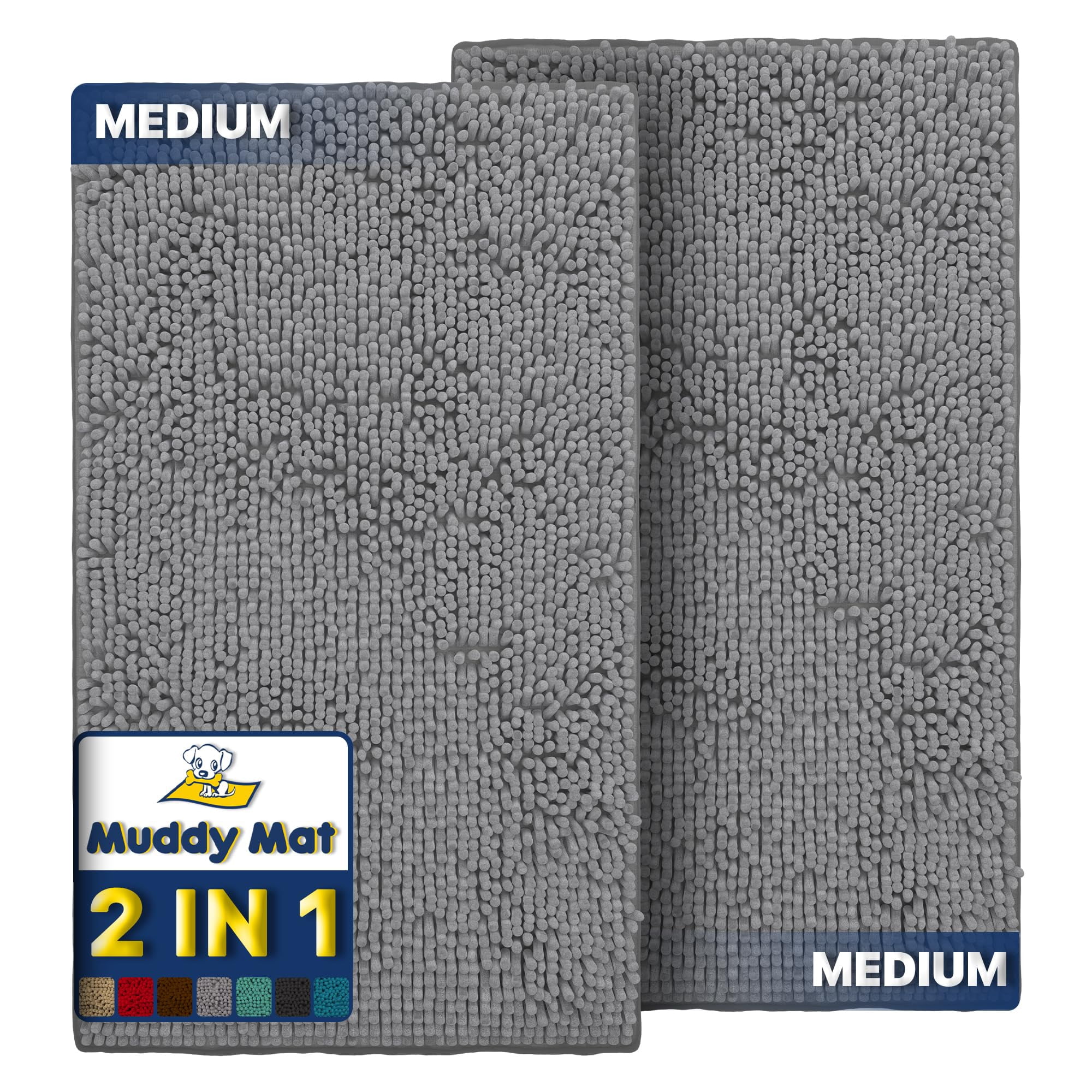 Felpudo Muddy Mat® Gris, Tamaño Mediano, 76 X 48 Cm, Muy Absorbente