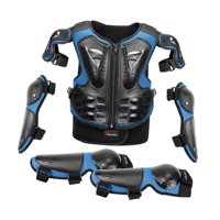 Magideal - Traje De Protección De Motocicleta Para Niños Con Coderas, Rodilleras, Equipo De De Cross, Conjunto De Protección De Conducción Para Deportes Al Azul