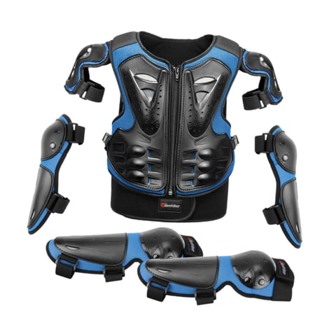 Magideal - Traje De Protección De Motocicleta Para Niños Con Coderas, Rodilleras, Equipo De De Cross, Conjunto De Protección De Conducción Para Deportes Al Azul