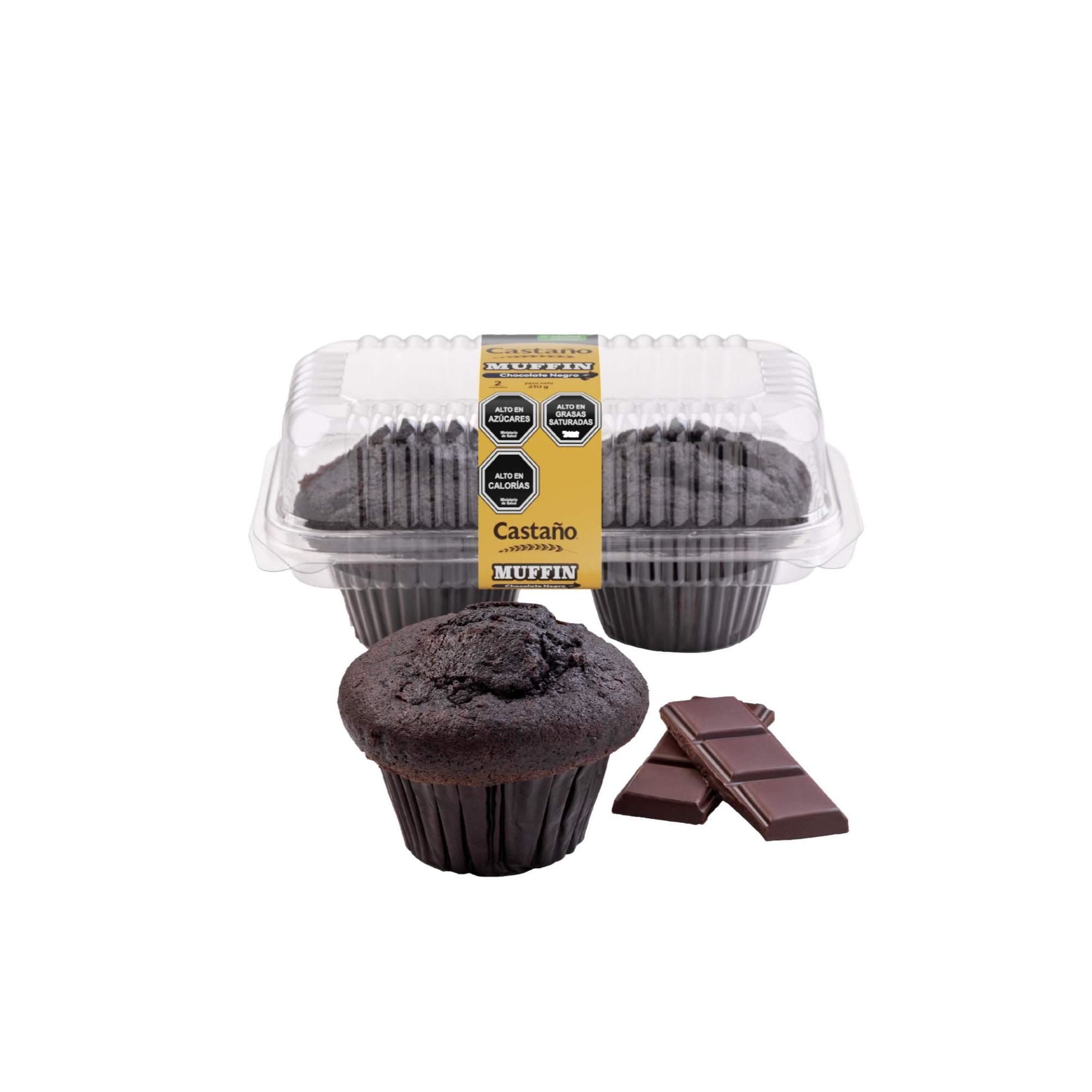 Muffins Chocolate Negro 2 Un 210 g Castaño