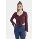 thumbnail image 1 of Polera Mujer Encaje Escote V Burdeo, 1 of 4