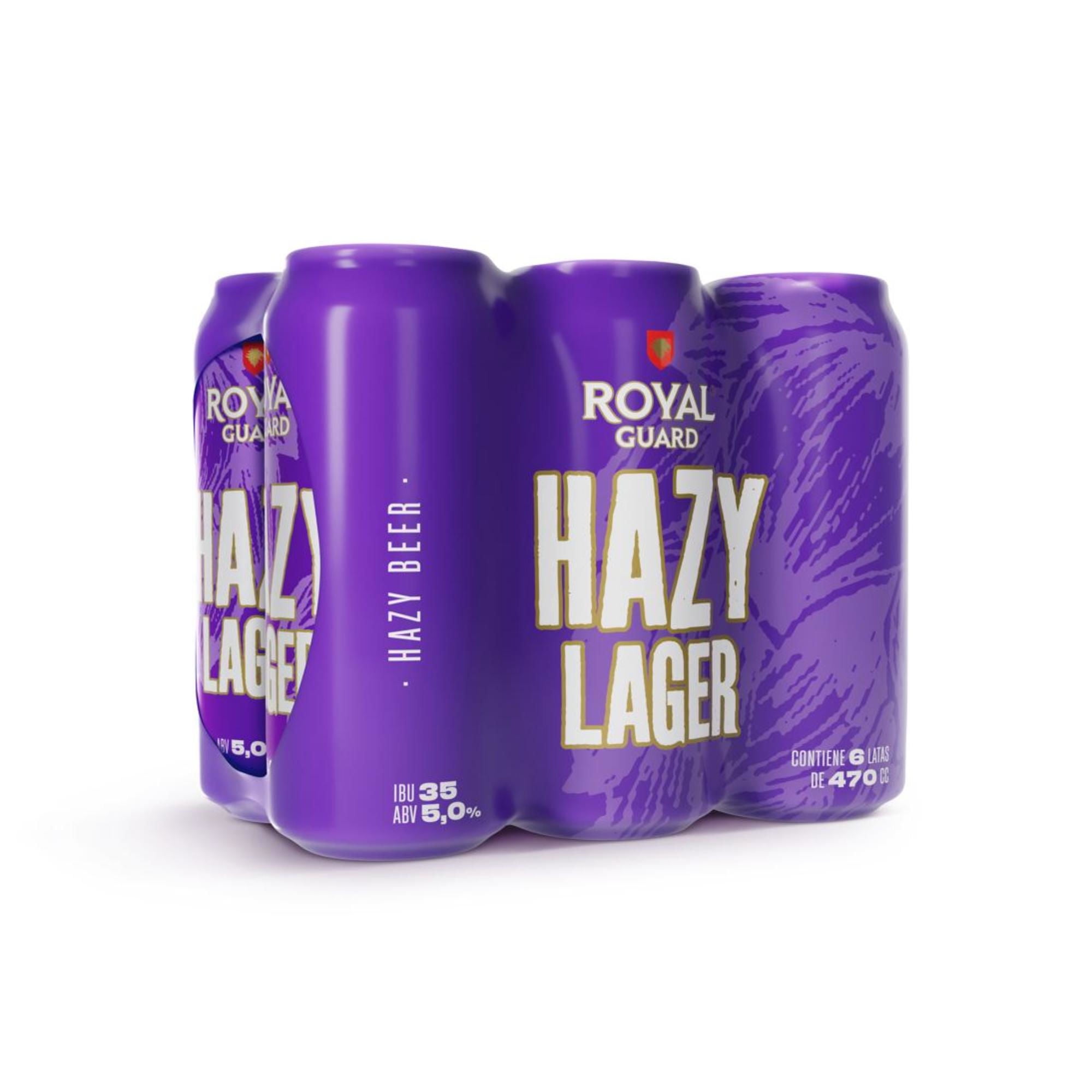 Cerveza Lager Hazy 5° Pack 6 Lata 470 ml Royal Guard